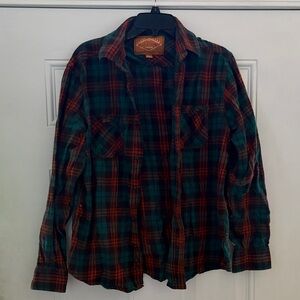 Red Camel Handcrafted Plaid Shirt in Teal and Orange